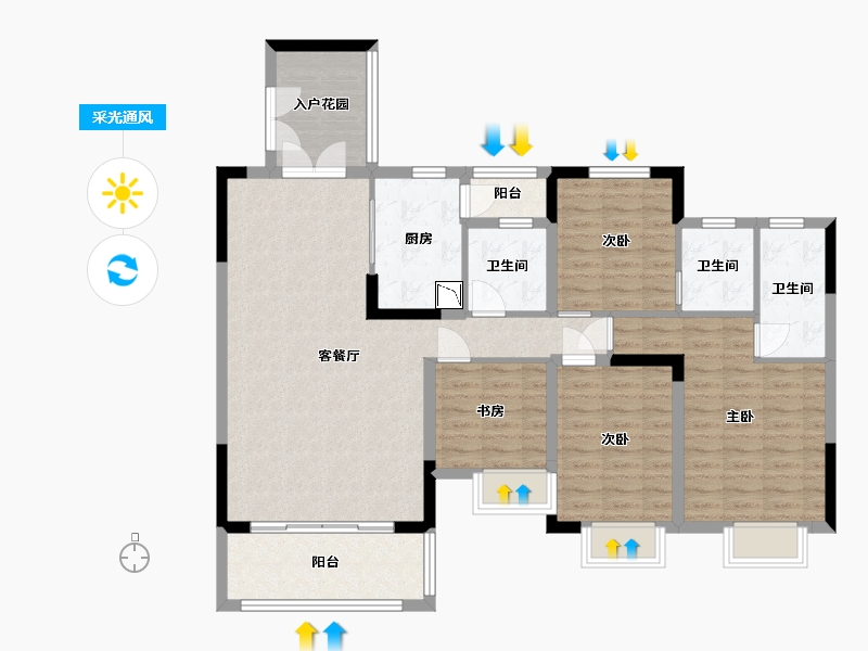 广东省-中山市-时代南湾北岸-115.30-户型库-采光通风