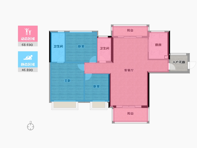 广西壮族自治区-贵港市-盛世青云府-109.05-户型库-动静分区