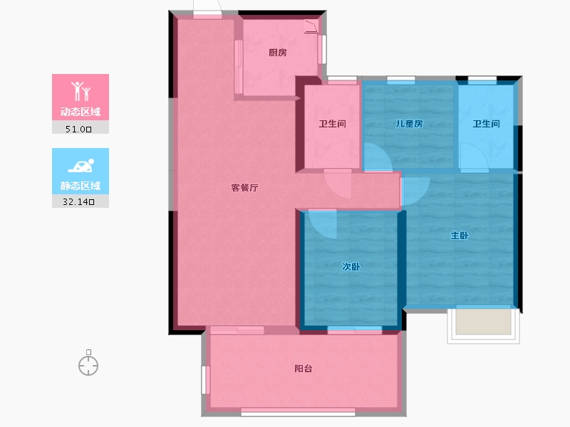 广西壮族自治区-南宁市-建发玺院-74.16-户型库-动静分区