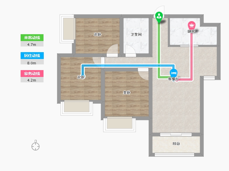 海南省-三亚市-海棠月色-67.35-户型库-动静线