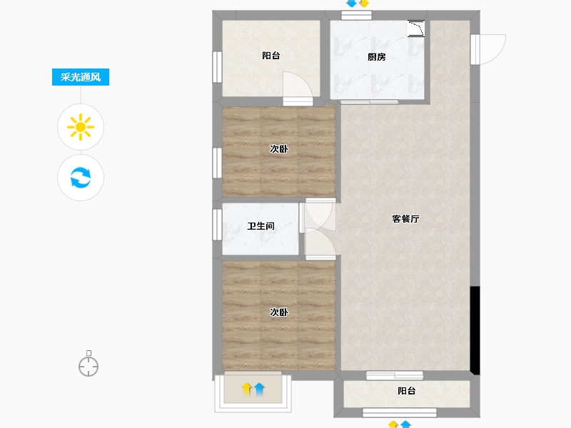 广西壮族自治区-南宁市-大嘉汇岭秀一方-59.03-户型库-采光通风