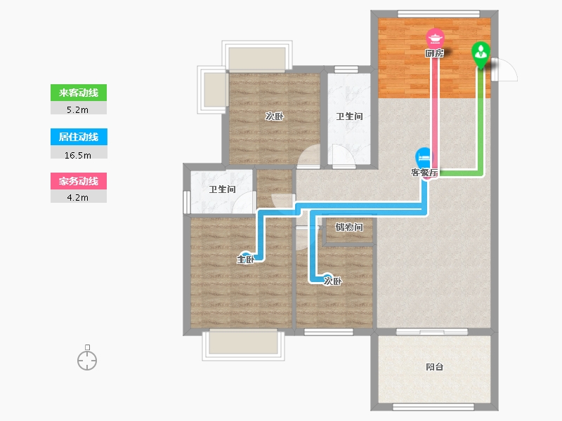 海南省-三亚市-金祥万卷山-95.74-户型库-动静线