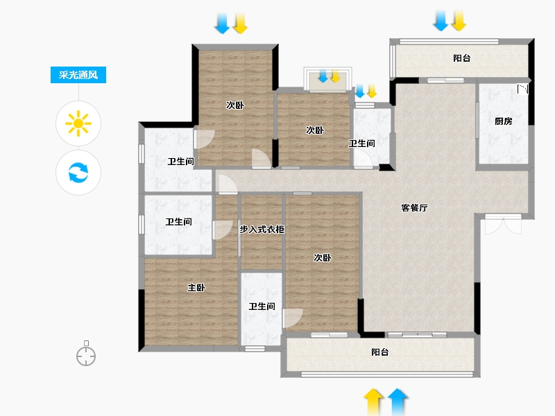 广东省-中山市-华鸿珑悦轩-177.60-户型库-采光通风