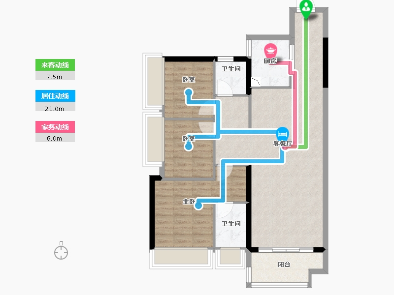 广西壮族自治区-贵港市-盛世青云府-86.10-户型库-动静线