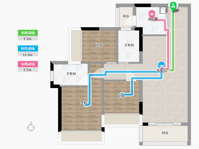 广东省-中山市-龙光・玖龙山-75.22-户型库-动静线