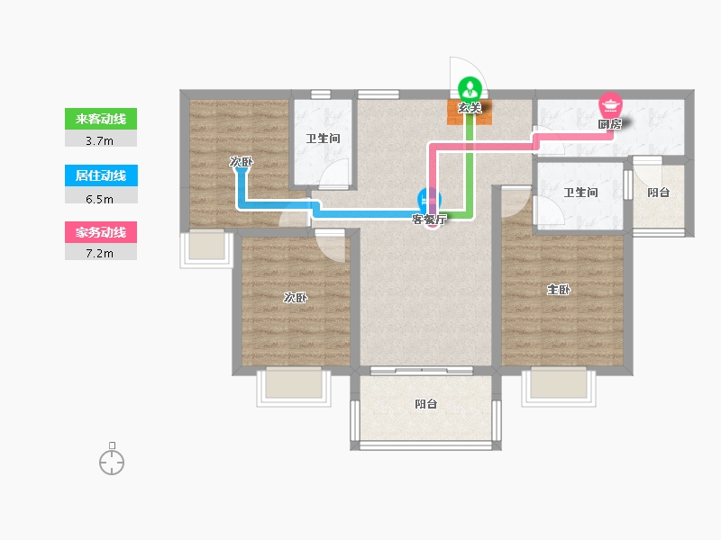 广东省-潮州市-潮安碧桂园-86.16-户型库-动静线