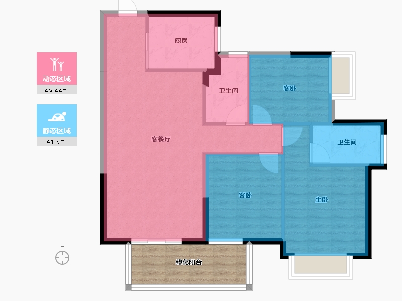 广西壮族自治区-南宁市-锦麟玖玺-90.79-户型库-动静分区