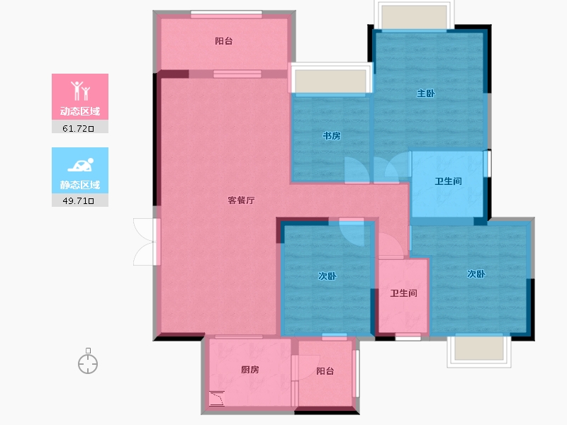 广东省-中山市-时代南湾北岸-99.47-户型库-动静分区