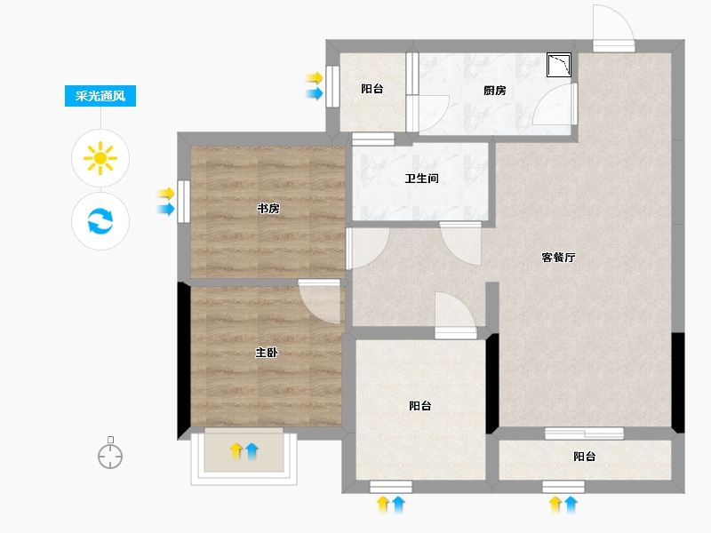 广西壮族自治区-南宁市-大嘉汇岭秀一方-60.87-户型库-采光通风