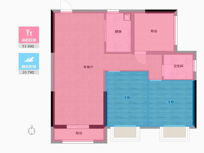 广西壮族自治区-南宁市-大嘉汇岭秀一方-66.58-户型库-动静分区