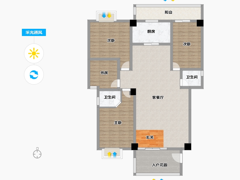 广东省-潮州市-东晖家园-131.45-户型库-采光通风