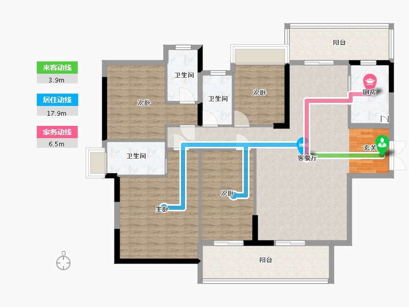 广东省-中山市-华鸿珑悦轩-141.60-户型库-动静线