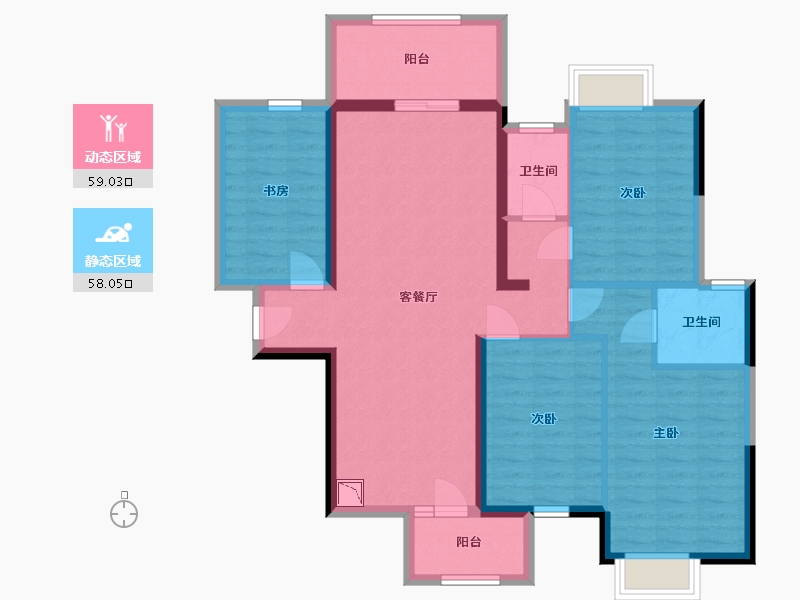 广西壮族自治区-南宁市-阿尔卑斯-104.45-户型库-动静分区