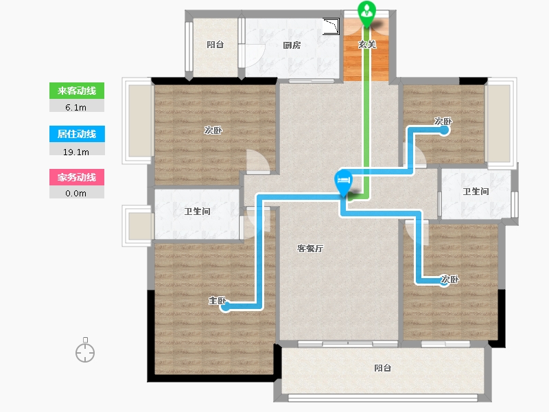 广东省-中山市-华鸿珑悦轩-121.60-户型库-动静线