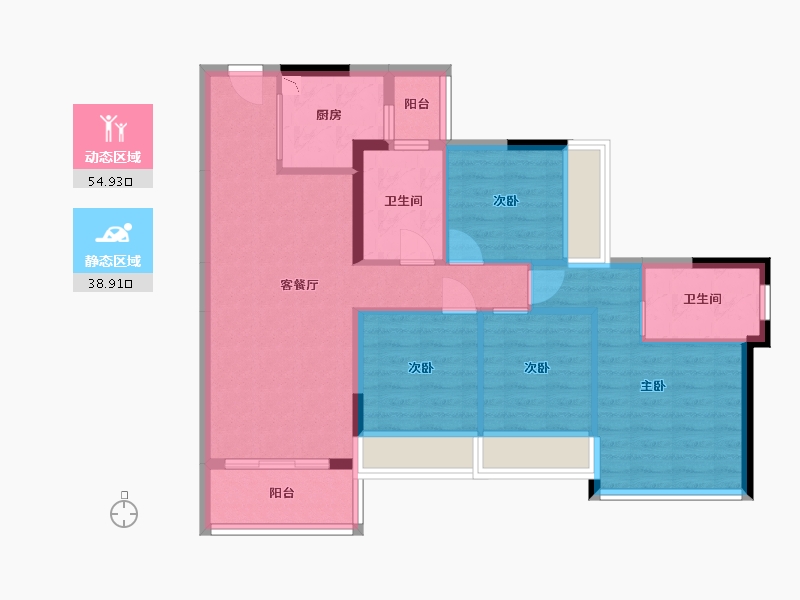 广东省-中山市-龙光・玖龙山-83.43-户型库-动静分区