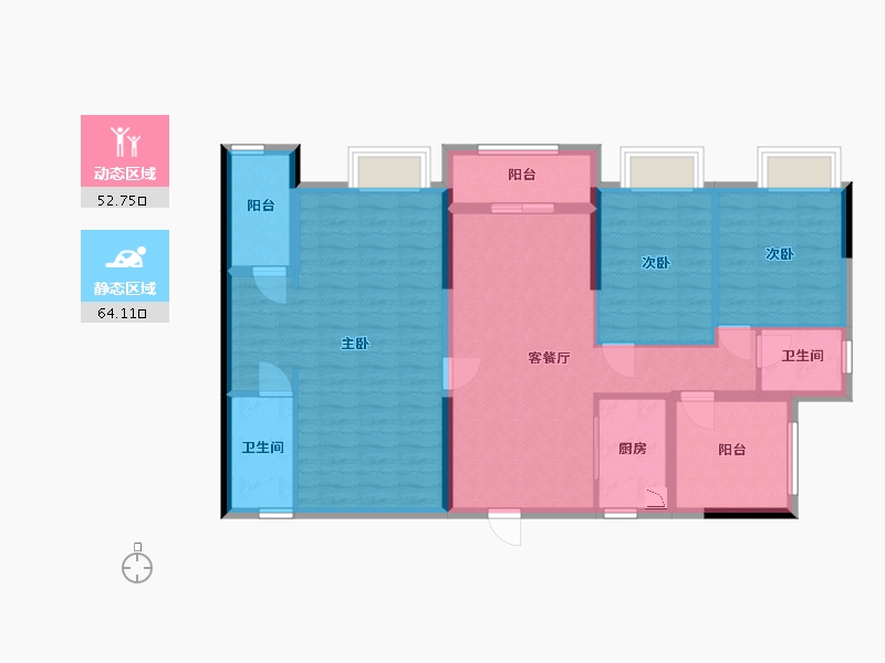 广西壮族自治区-南宁市-大嘉汇岭秀一方-104.60-户型库-动静分区