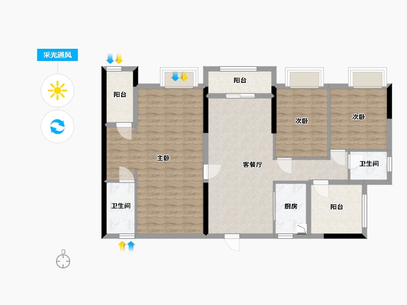 广西壮族自治区-南宁市-大嘉汇岭秀一方-104.60-户型库-采光通风