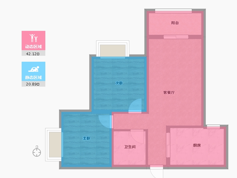 海南省-三亚市-海棠月色-55.56-户型库-动静分区