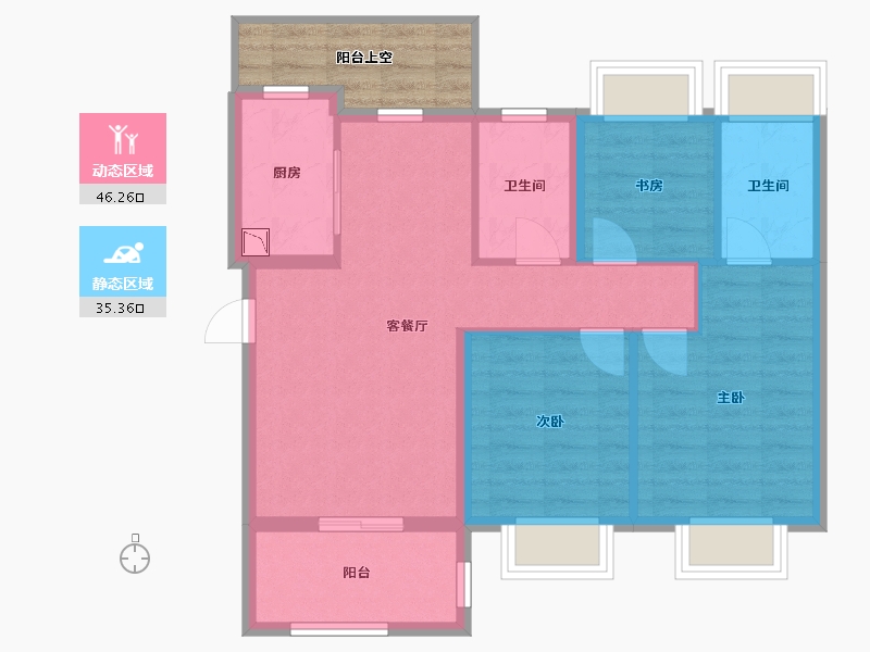 浙江省-杭州市-中天珺府-78.20-户型库-动静分区