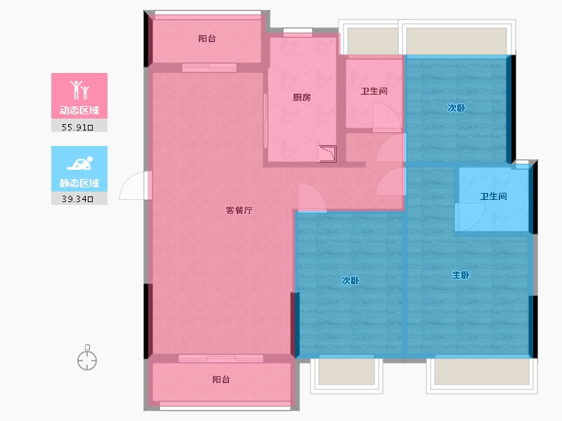 广东省-中山市-碧桂园御府-85.68-户型库-动静分区