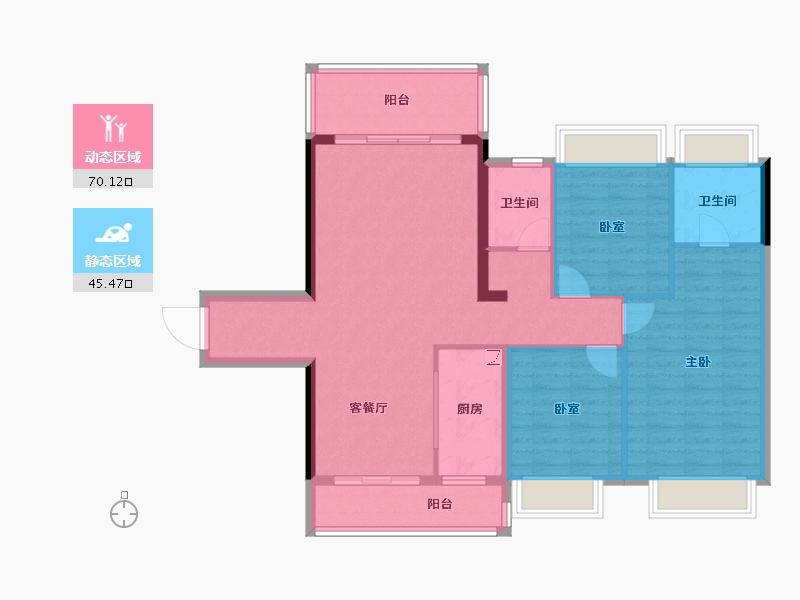 广西壮族自治区-贵港市-盛世青云府-104.56-户型库-动静分区