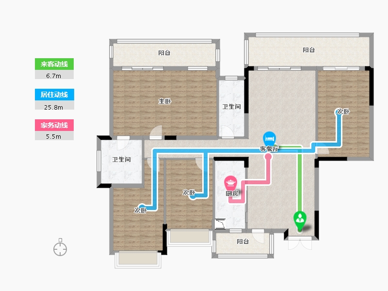 广西壮族自治区-南宁市-梦之岛江湾一品-173.37-户型库-动静线