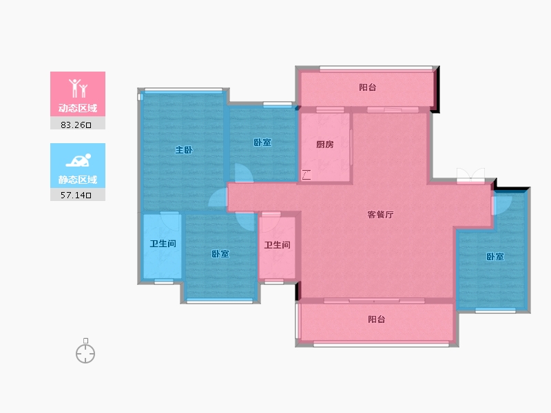 广西壮族自治区-贵港市-金科集美江上-126.81-户型库-动静分区