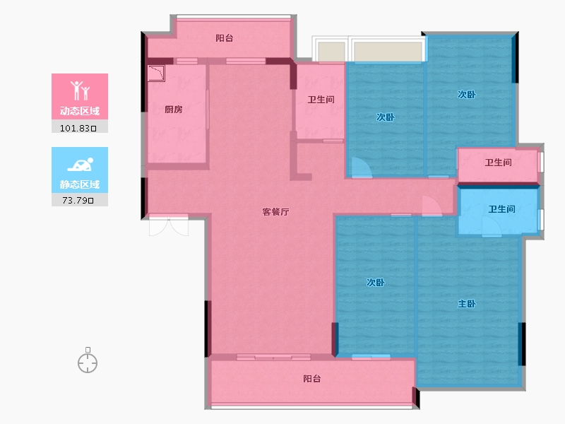 广东省-中山市-华鸿珑悦轩-160.00-户型库-动静分区