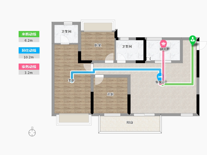 四川省-泸州市-幸福里龙湖1号-93.81-户型库-动静线