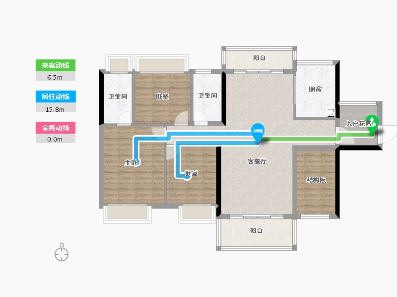 广西壮族自治区-贵港市-盛世青云府-104.72-户型库-动静线