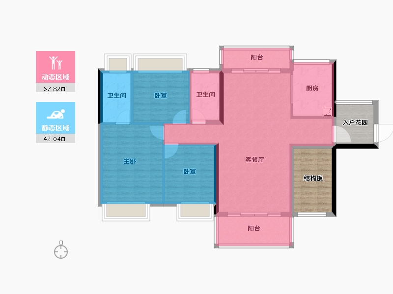 广西壮族自治区-贵港市-盛世青云府-104.72-户型库-动静分区