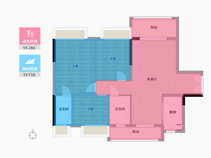 广东省-中山市-华鸿珑悦轩-85.98-户型库-动静分区