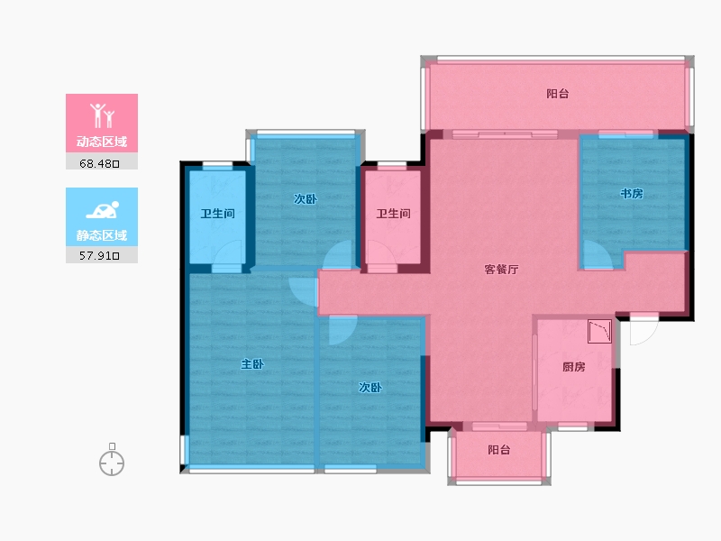 广西壮族自治区-南宁市-南宁绿地城-113.74-户型库-动静分区