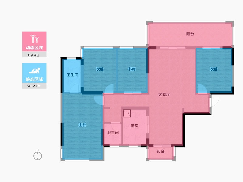 广西壮族自治区-南宁市-万科金域缇香-114.35-户型库-动静分区