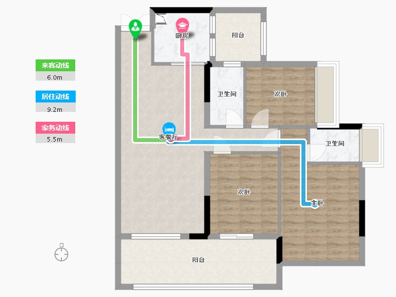 广东省-中山市-华鸿珑悦轩-102.23-户型库-动静线