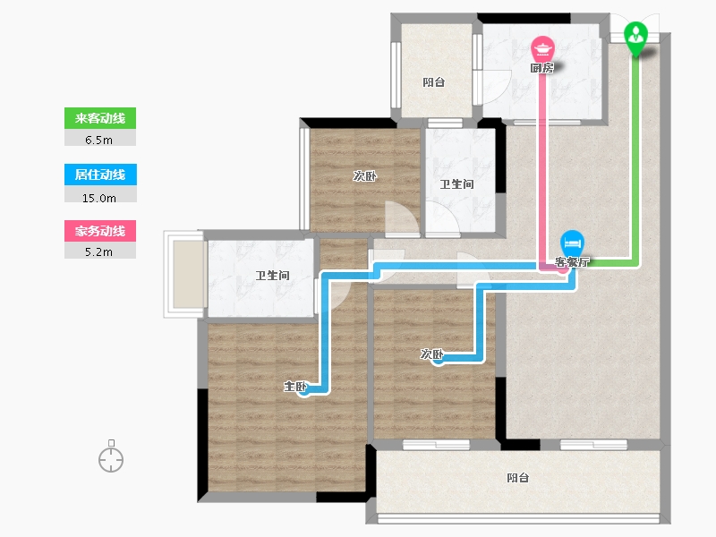 广东省-中山市-华鸿珑悦轩-104.00-户型库-动静线