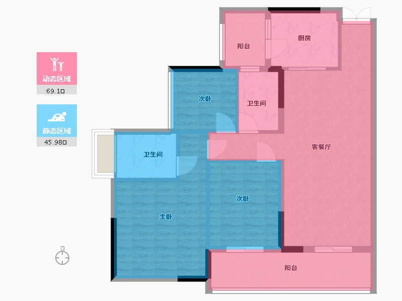 广东省-中山市-华鸿珑悦轩-104.00-户型库-动静分区