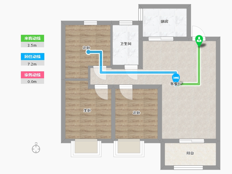 山东省-济南市-阳光城丽景公馆-64.00-户型库-动静线