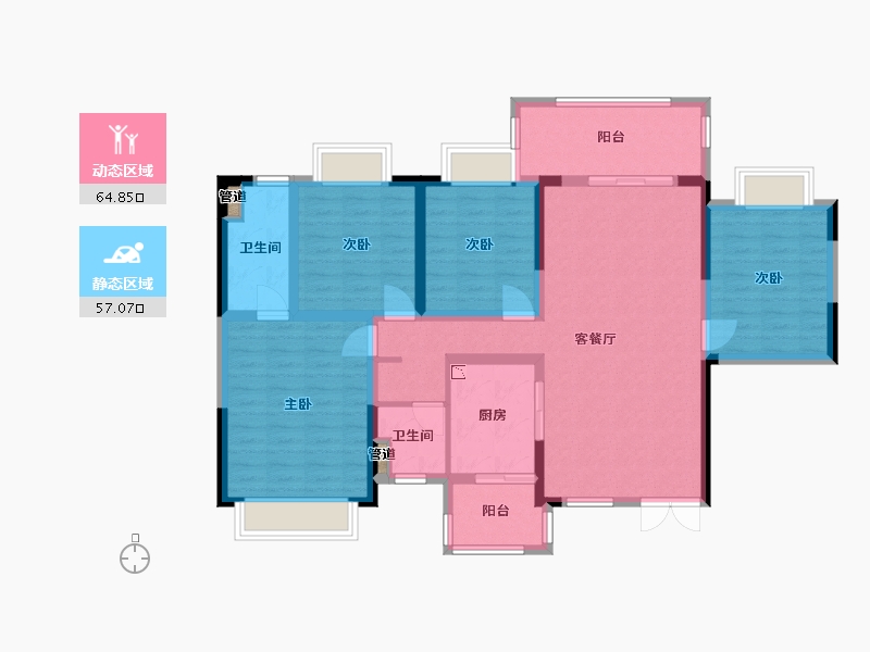 广西壮族自治区-桂林市-桂林三江望族-108.86-户型库-动静分区