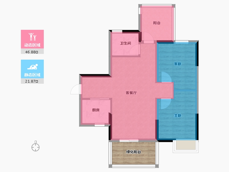 广西壮族自治区-南宁市-彰泰滨江学府-67.47-户型库-动静分区