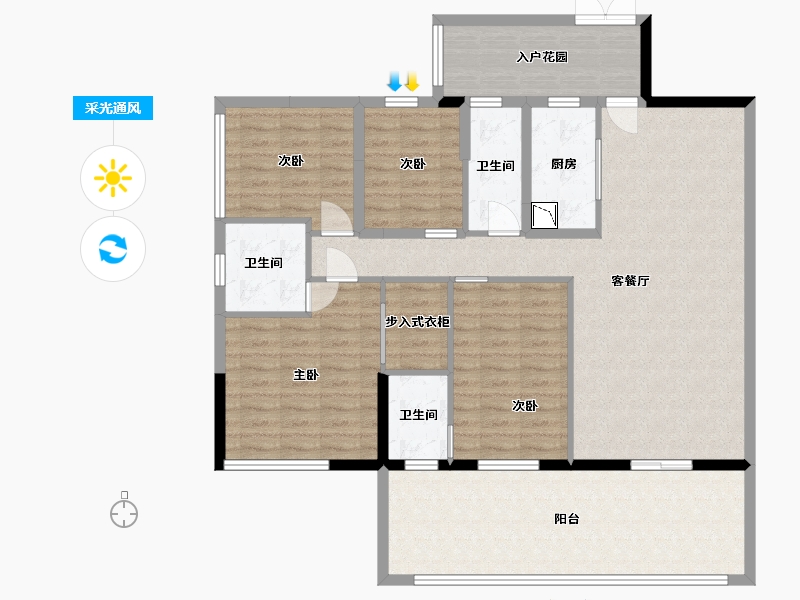 广东省-中山市-聚豪园-135.01-户型库-采光通风