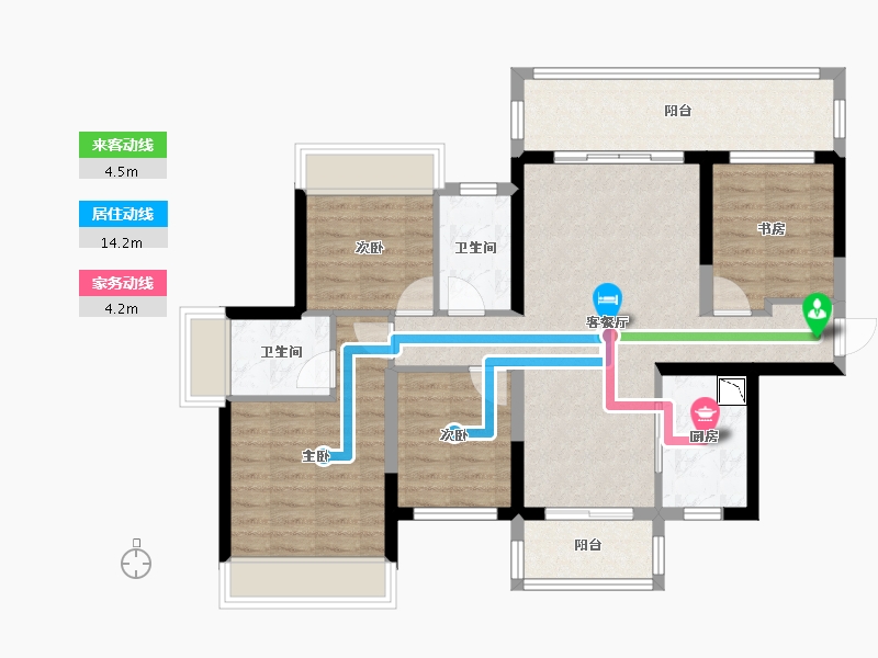 广西壮族自治区-南宁市-盛邦香颂-92.33-户型库-动静线