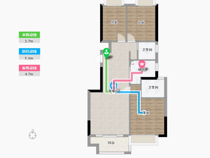 广东省-中山市-美的澜山-76.65-户型库-动静线