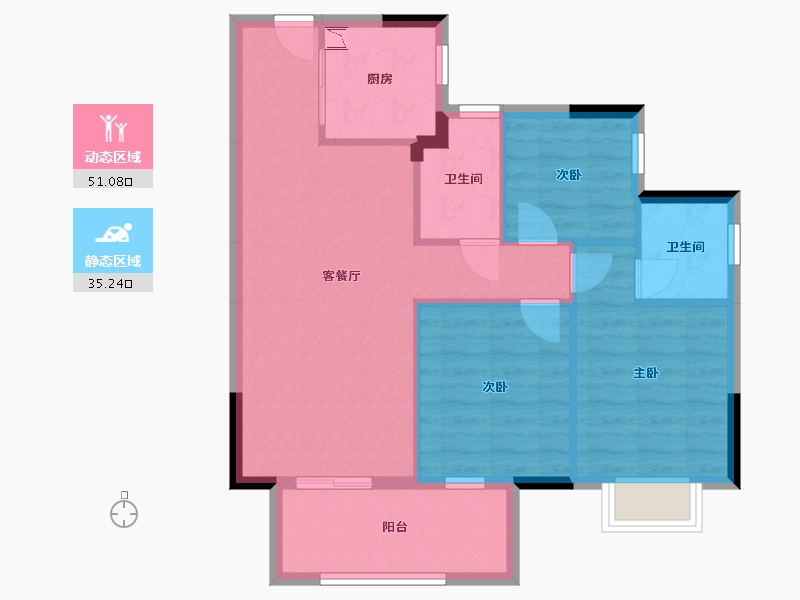 广西壮族自治区-南宁市-龙光江南院子-77.71-户型库-动静分区