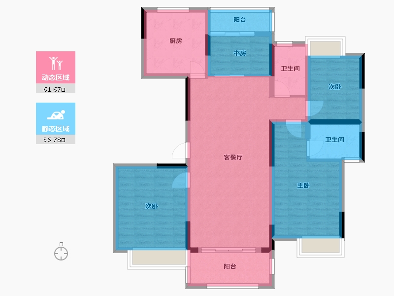 广西壮族自治区-桂林市-桂林国韵村-105.88-户型库-动静分区