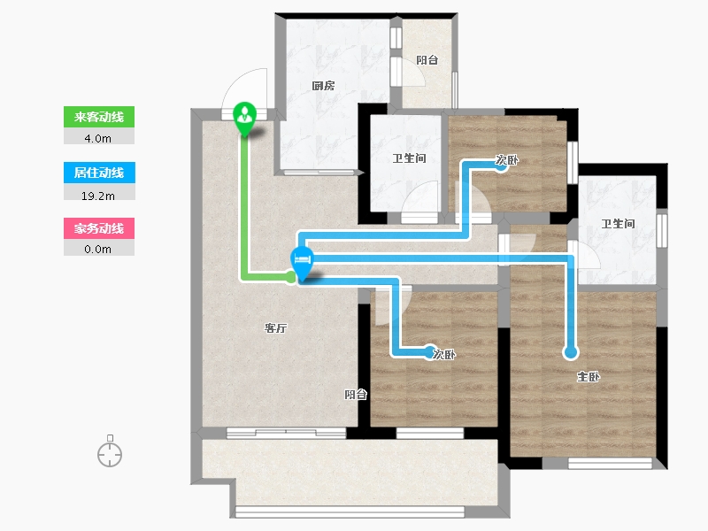 四川省-泸州市-泸州金科集美天宸-76.35-户型库-动静线