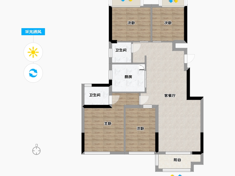 广东省-中山市-美的澜山-92.00-户型库-采光通风