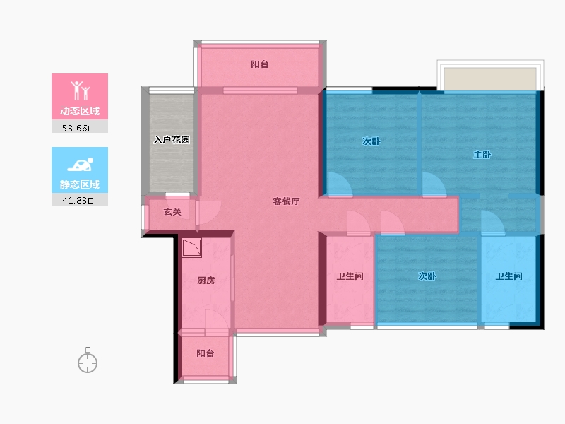 广东省-中山市-奥园领秀-89.60-户型库-动静分区