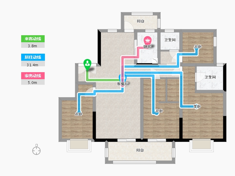 广西壮族自治区-南宁市-蓝光雍锦澜湾-106.43-户型库-动静线