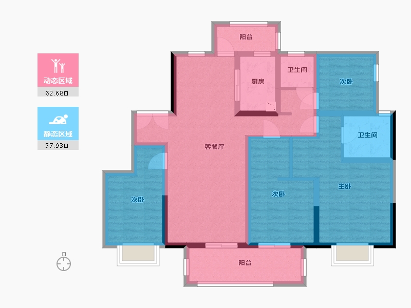 广西壮族自治区-南宁市-蓝光雍锦澜湾-106.43-户型库-动静分区